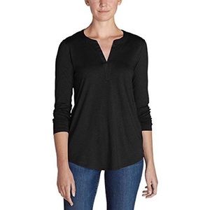 Eddie Bauer Long Sleeve Split Neck